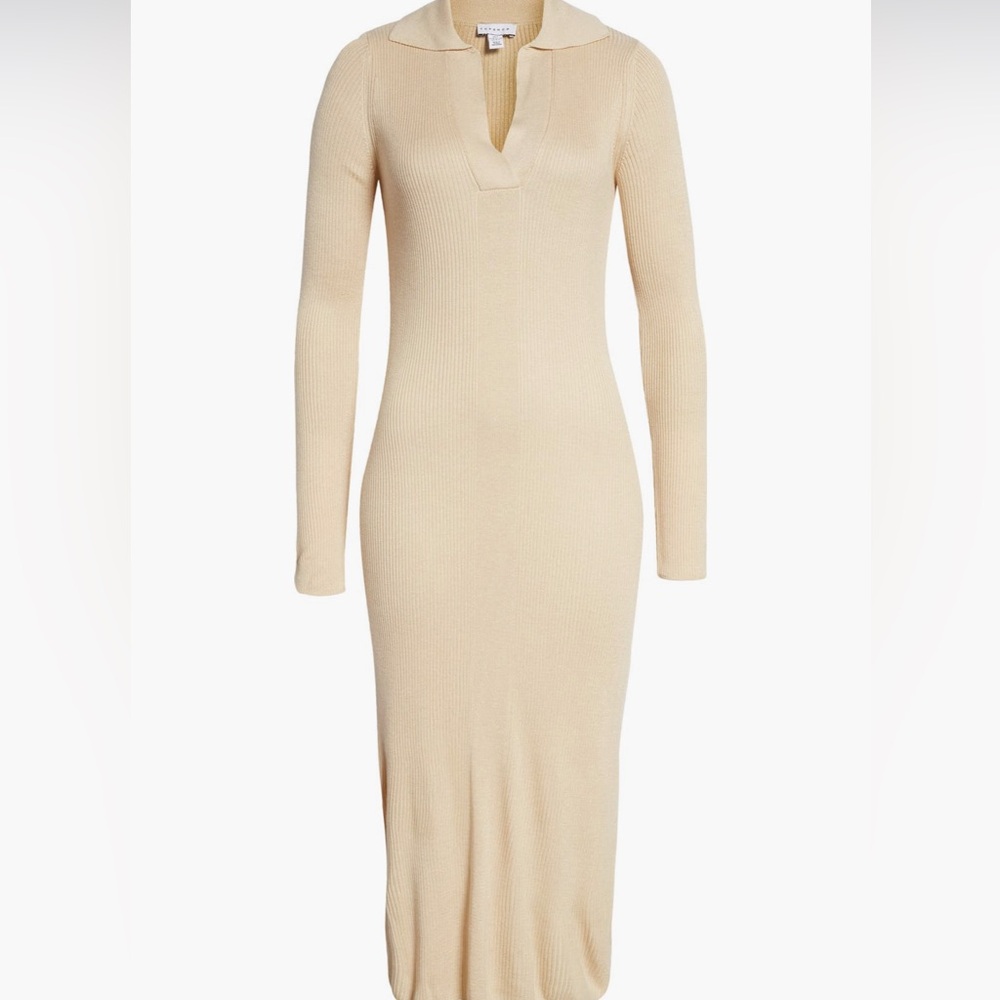 Topshop Collar Long Sleeve Sweater Dresss XS